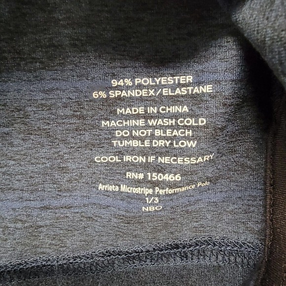 01.Algo Mens Performance Golf Polo Size 2XL Blue Striped Short Sleeve Quick‎ Dry - Picture 5 of 7